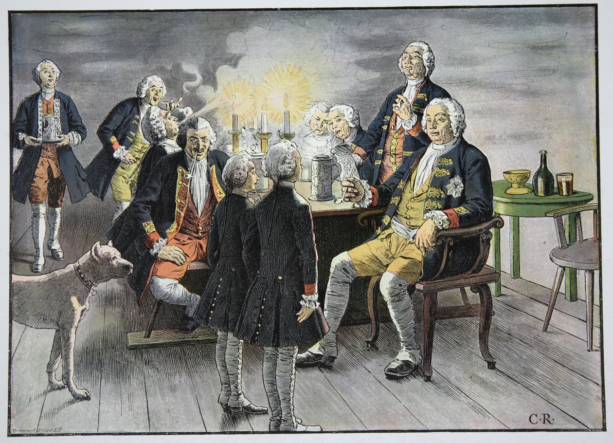 Frigyes koronaherceg és Henrik herceg személyzete a dohányzásban alkotó: Carl Röchling