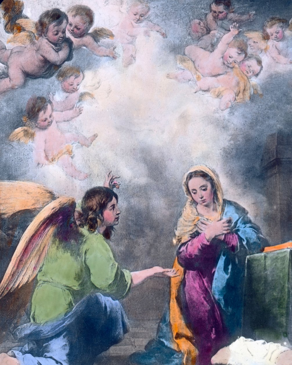 Annunciáció. Bartolome Esteban Murillo (1617 - 1682) spanyol barokk festő 1655-ben készült festménye. A kép dátuma: 1910 körül. Carl Simon Archívum alkotó: Carl Simon
