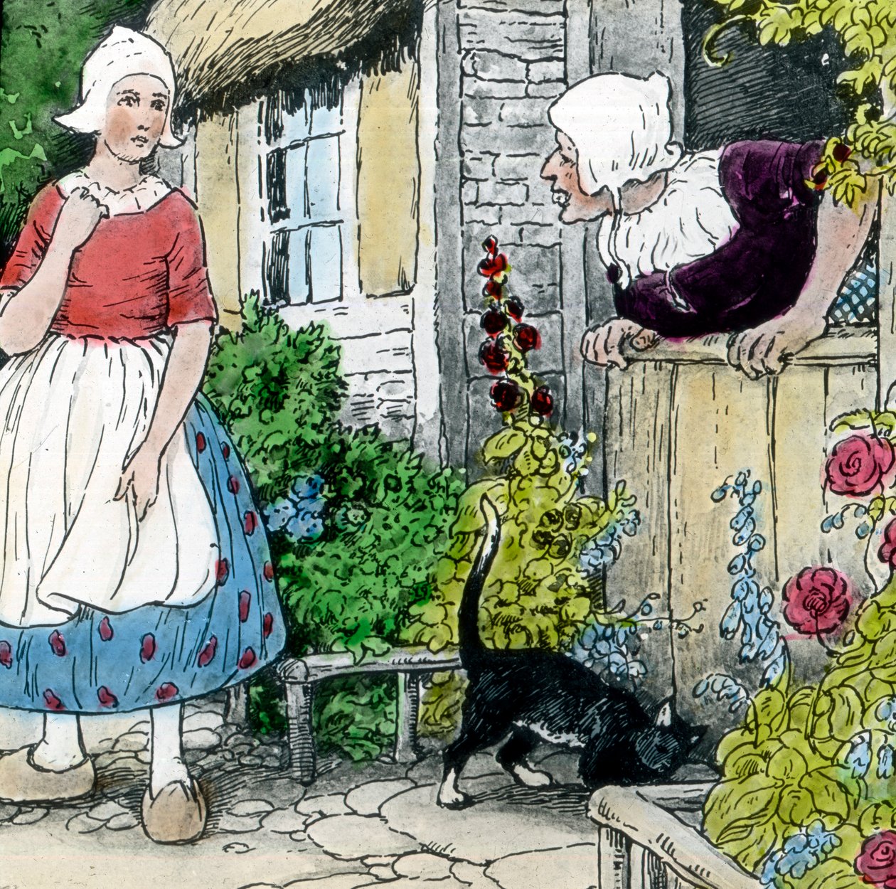 Grimm testvérek - Tündérmesék - Hulda anya. A kép dátuma 1910 körül. Carl Simon Archívum alkotó: Carl Simon