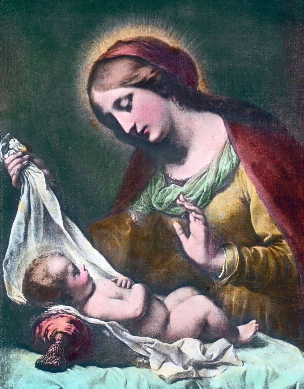 Madonna és gyermeke. Carlo Dolci (1616 - 1686) olasz barokk festő (keltezetlen) festménye. A kép dátuma: 1900 körül. Carl Simon Archívum alkotó: Carl Simon