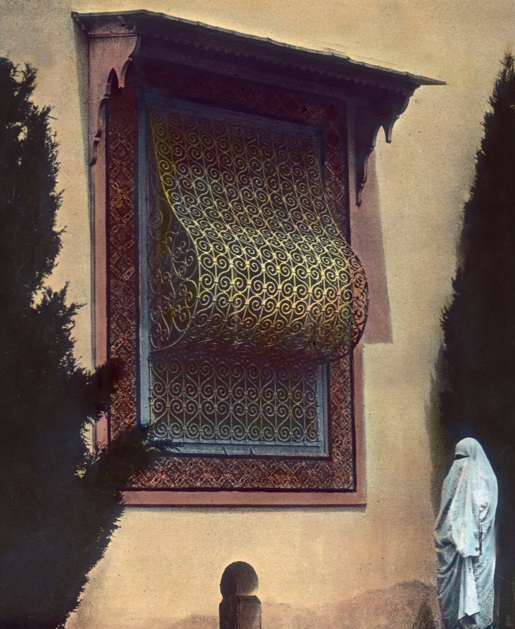 Észak-Marokkó, hárem ablaka, a kép dátuma: 1910 körül. Carl Simon Archívum alkotó: Carl Simon