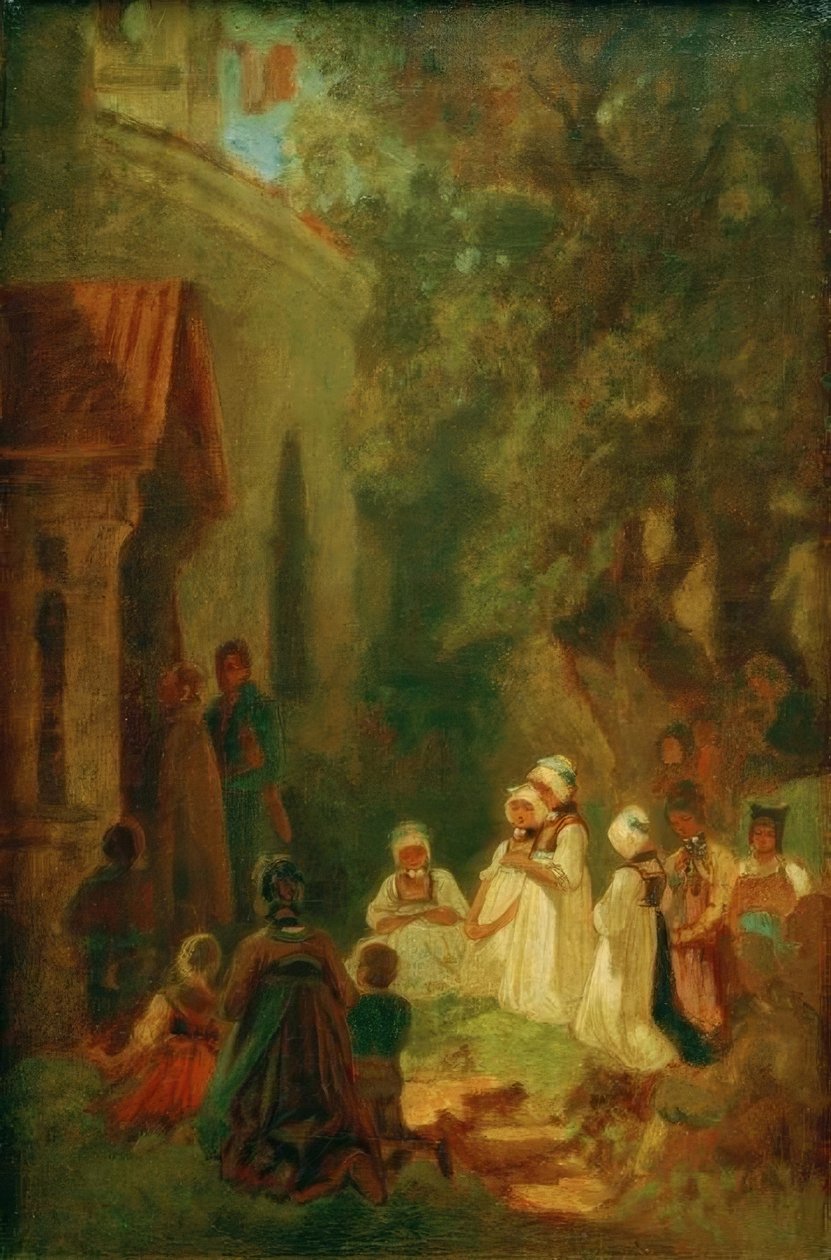 Imádság az erdei kápolna előtt alkotó: Carl Spitzweg