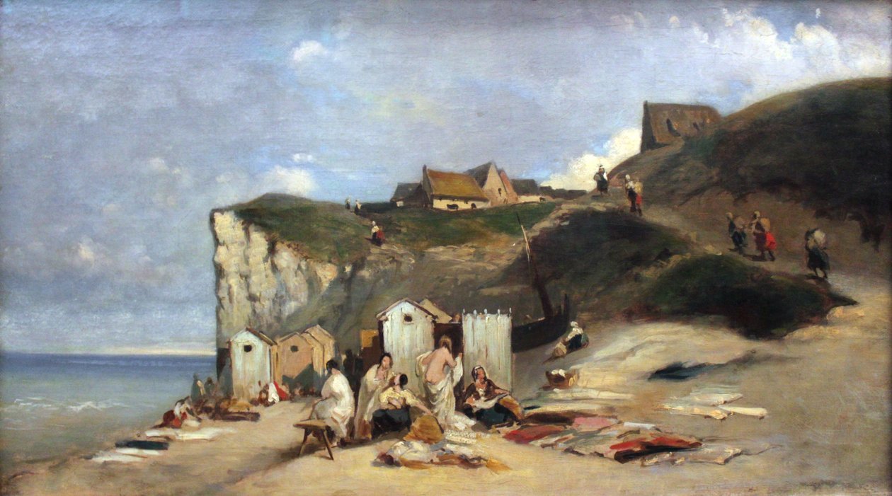 Nők fürdenek a tenger mellett Dieppe közelében alkotó: Carl Spitzweg