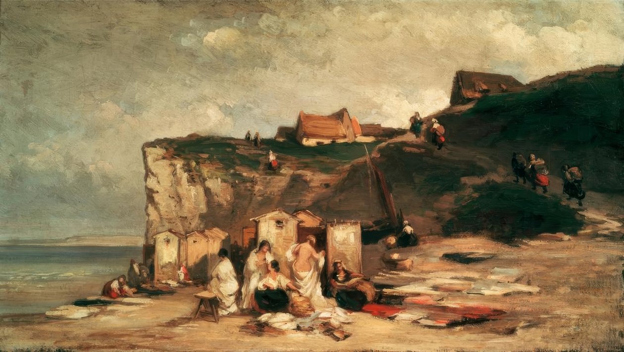 A tengernél fürdőző nők Dieppe III alkotó: Carl Spitzweg