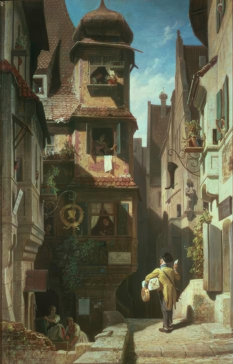 A postás a Rózsavölgyben alkotó: Carl Spitzweg