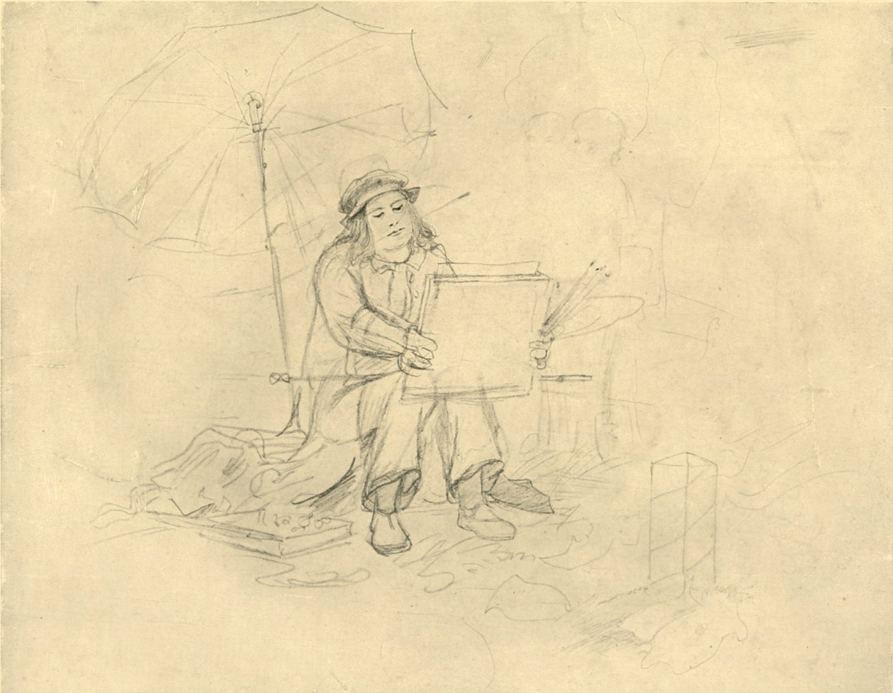 Der Landschaftsmaler II, 19. század közepe-vége, 1924. alkotó: Carl Spitzweg