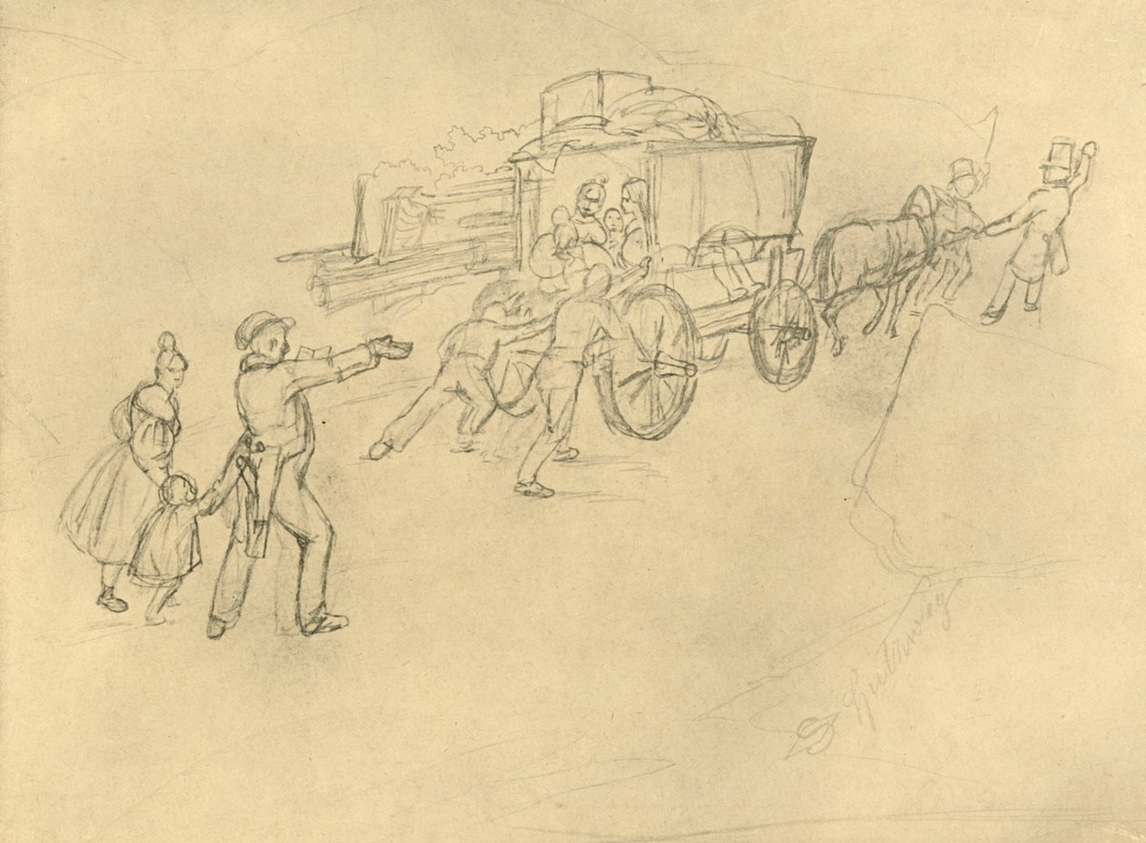 Thespian Actor Travelling, 19. század közepe-vége, 1924 körül. alkotó: Carl Spitzweg