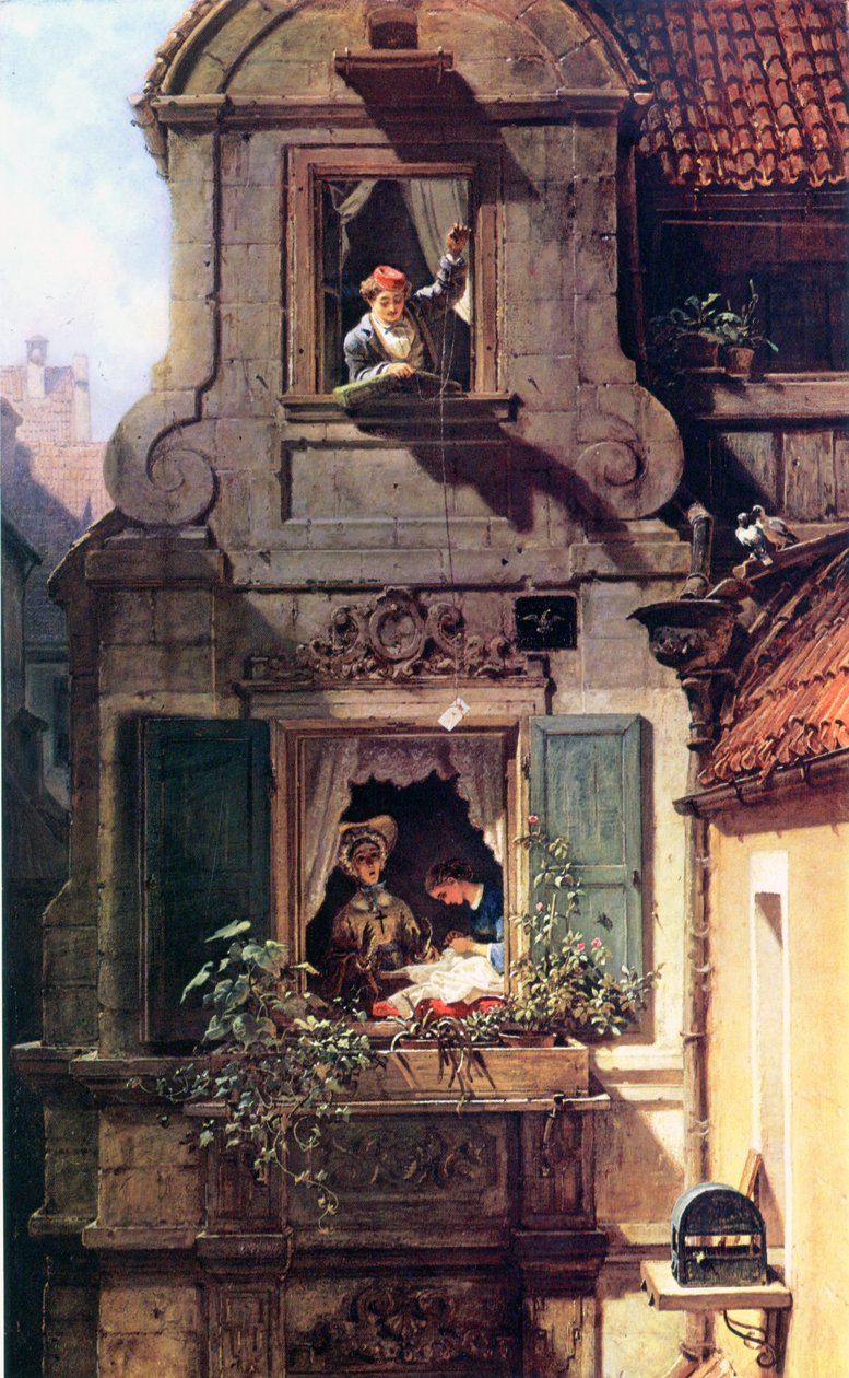Az elfogott szerelmes levél alkotó: Carl Spitzweg