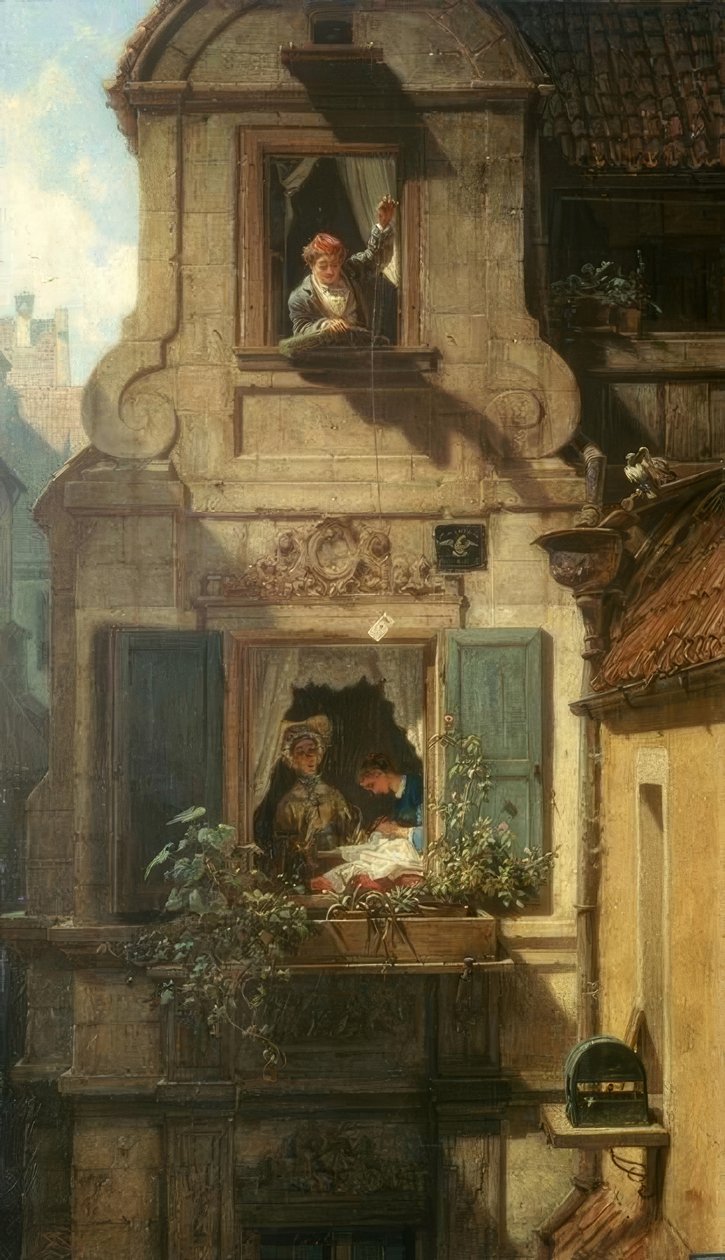 Az elfogott szerelmes levél alkotó: Carl Spitzweg