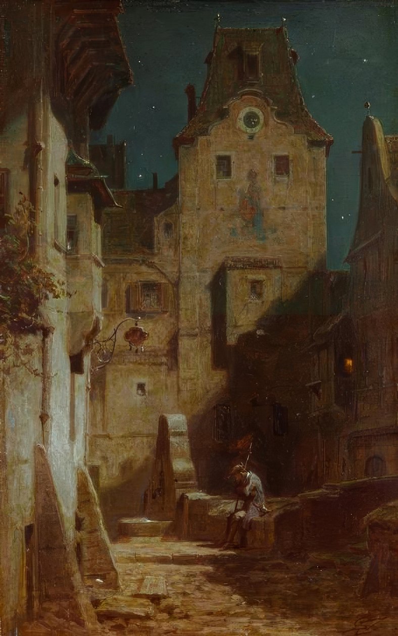 Az éjjeliőr elaludt alkotó: Carl Spitzweg