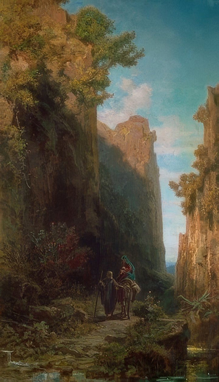 Repülés Egyiptomba. 1875/79 alkotó: Carl Spitzweg