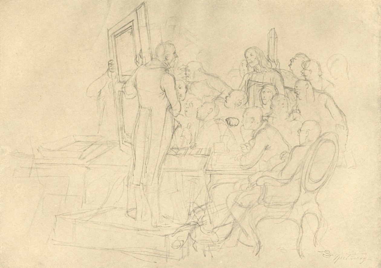 Die Kunstauktion, 19. század közepe-vége, 1924. alkotó: Carl Spitzweg