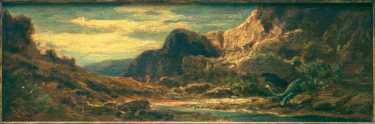 Szikla táj sárkányokkal alkotó: Carl Spitzweg