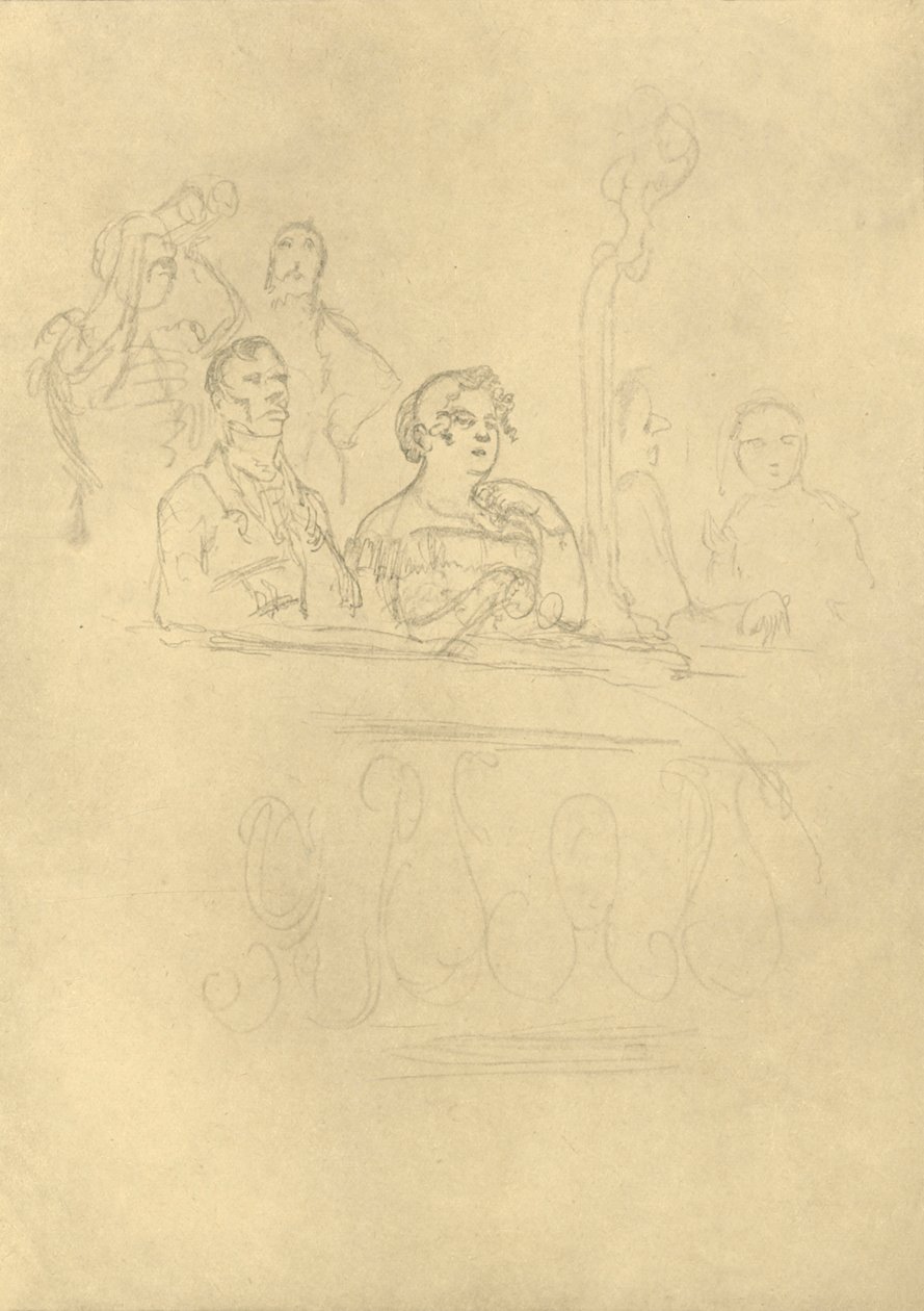 In der Loge, 19. század közepe-vége, 1924 körül. alkotó: Carl Spitzweg