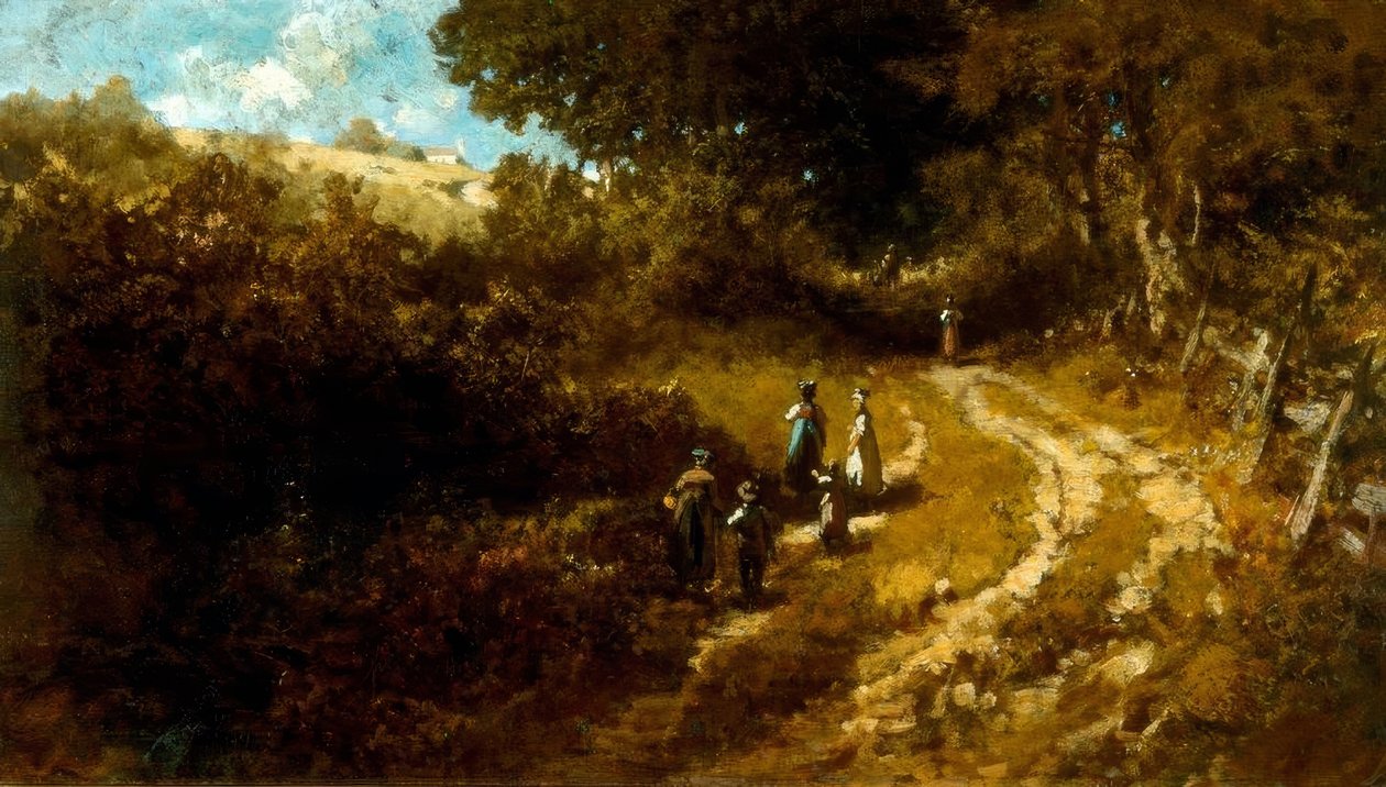 Templomba menni Dachau mellett alkotó: Carl Spitzweg