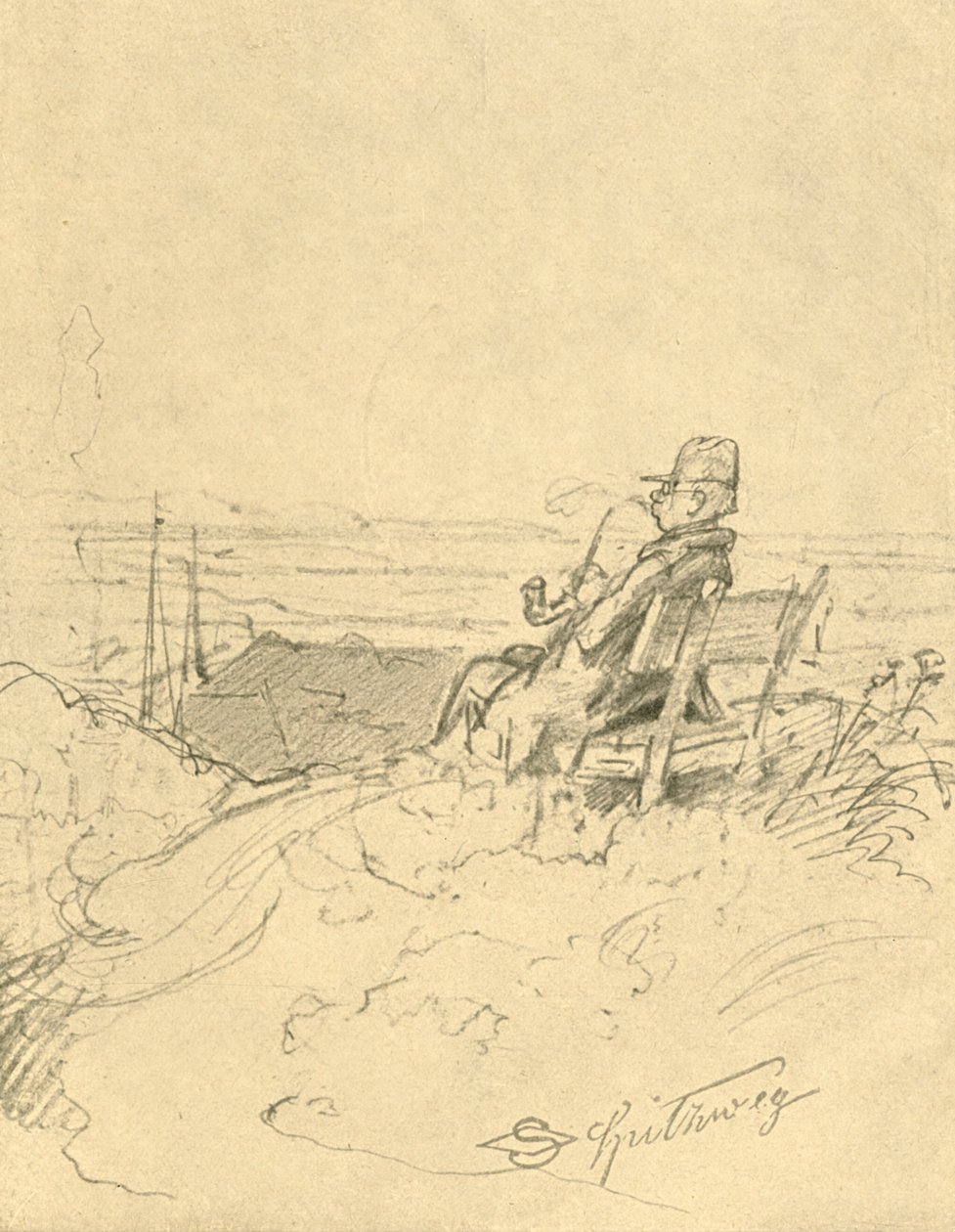Munka után jó pihenés, 19. század közepe-vége, 1924 körül. alkotó: Carl Spitzweg