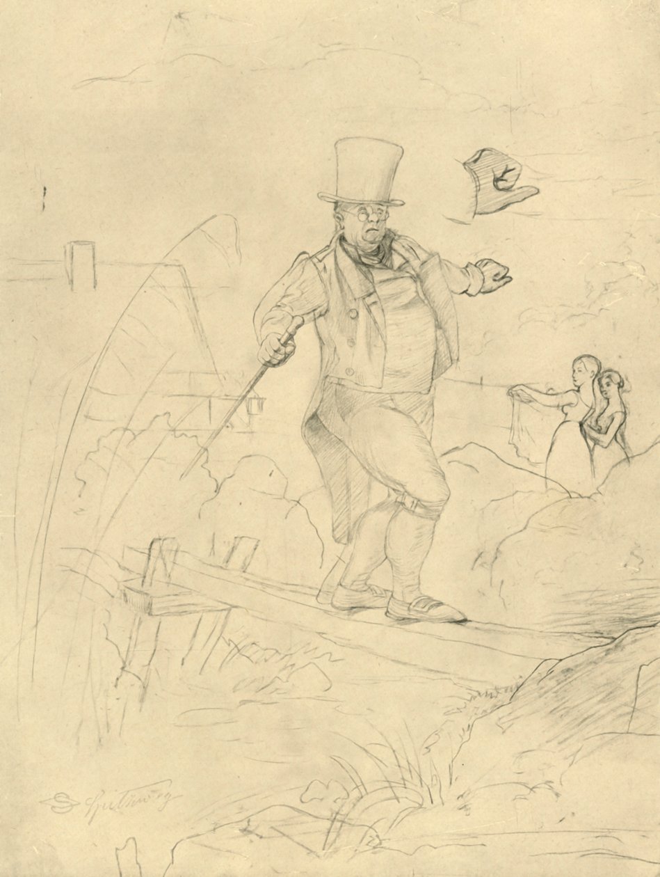 Schwierige-átjáró, 19. század közepe-vége, 1924. alkotó: Carl Spitzweg