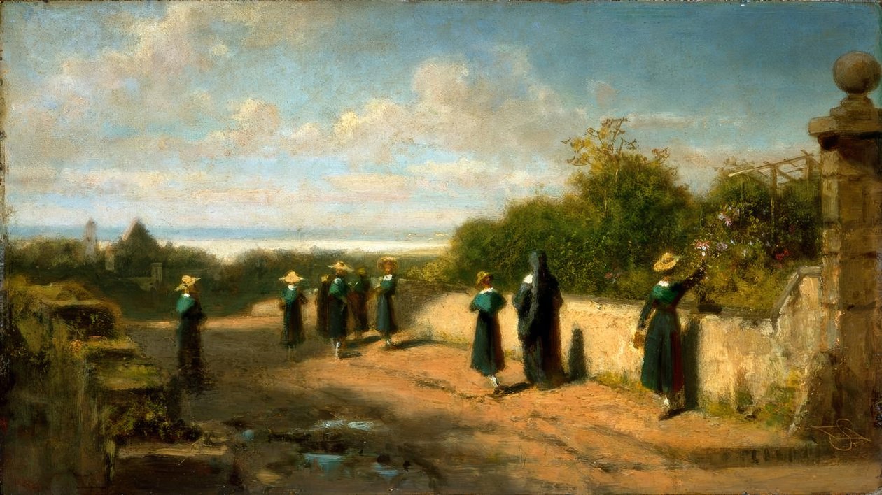 Leány bentlakásos iskola egy sétára alkotó: Carl Spitzweg