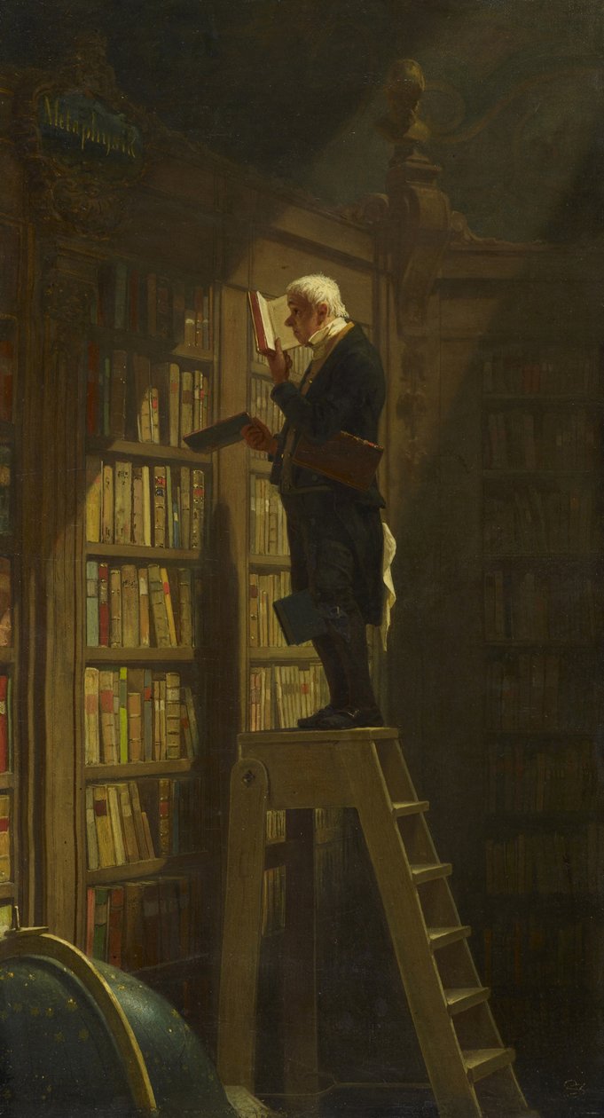 A könyvmoly c. 1850 alkotó: Carl Spitzweg