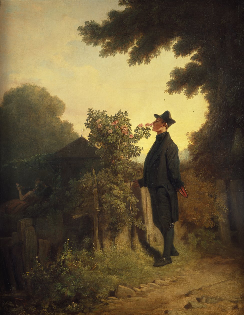 A rózsaszerető, 1847-50 körül (olaj, vászon) alkotó: Carl Spitzweg