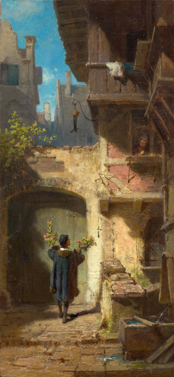 A Jókívánság, 1860 körül. alkotó: Carl Spitzweg