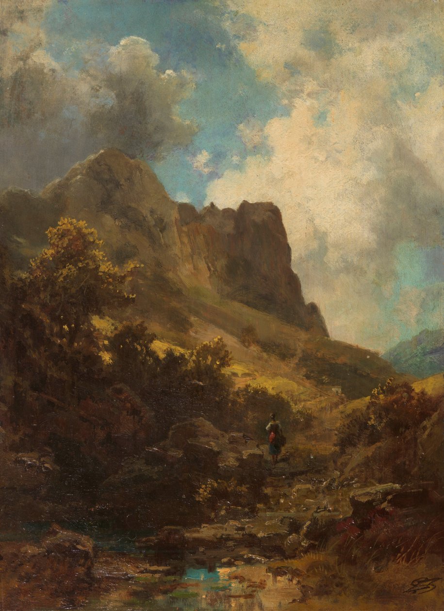 Völgy-kanyon tejeslányral, c. 1875. alkotó: Carl Spitzweg