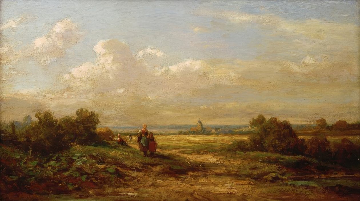 Széles táj túrázókkal alkotó: Carl Spitzweg