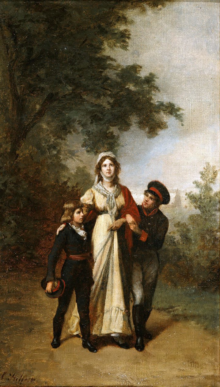 Luise királynő fiaival a Luisenwahl Parkban, 1886 körül. alkotó: Carl Steffeck