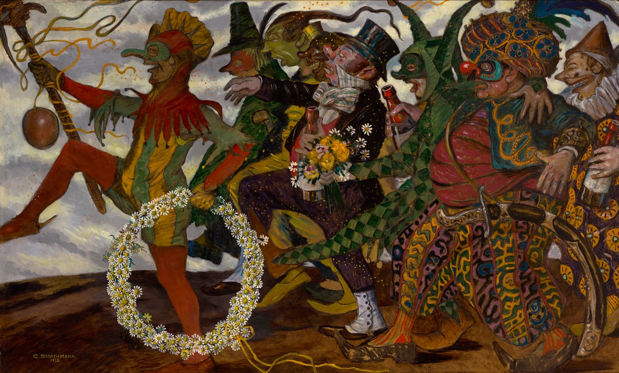 Farsangi felvonulás (álarcos) alkotó: Carl Strathmann