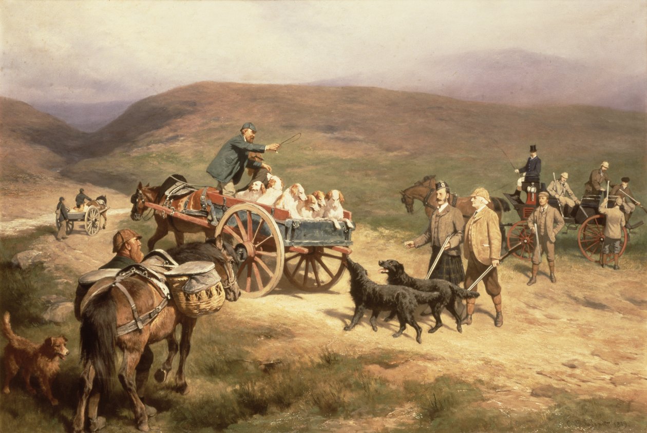 Grouse lövöldözés a Glentanar birtokon Aberdeenshire-ben, 1889 alkotó: Carl Suhrlandt
