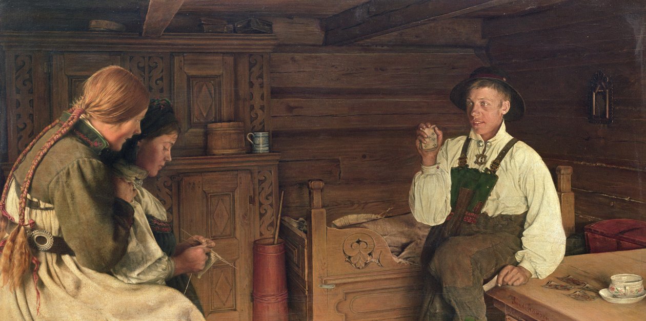 A kártyaművész (olaj, vászon) alkotó: Carl Sundt Hansen