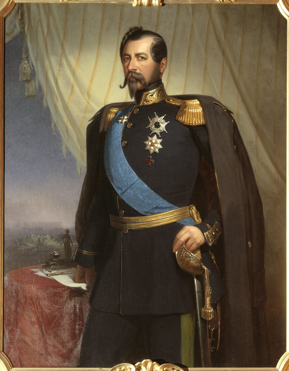 Oscar I, roi de Suede et Norvege – I. Oscar (1799-1859), Svédország és Norvégia királyának portréja, Staaff, Carl Theodor (1816-1880). Olajfestmény alkotó: Carl Theodor Staaff