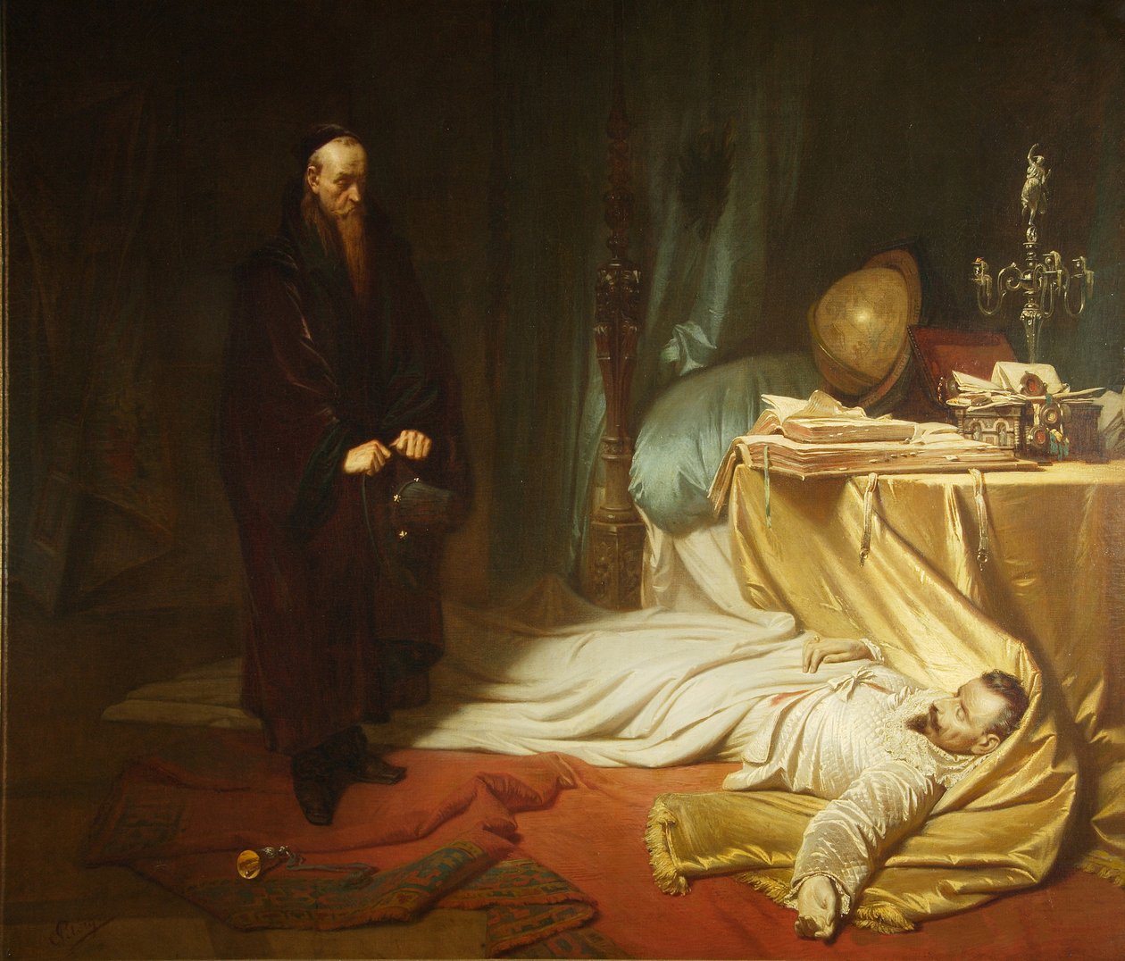 Seni Wallenstein holttesténél, 1855 alkotó: Carl Theodor von Piloty
