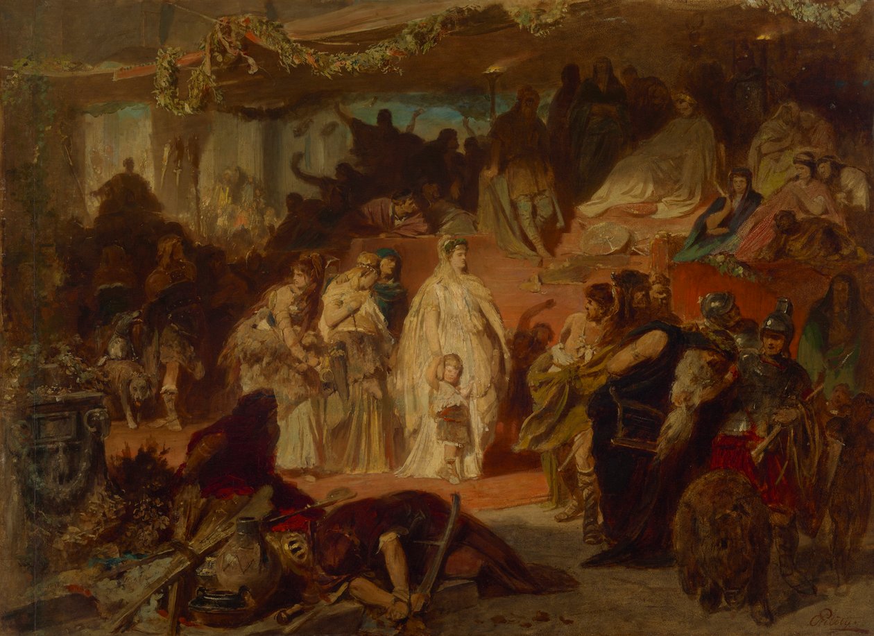 Suchnelda Germanicus diadalmenetében alkotó: Carl Theodor von Piloty