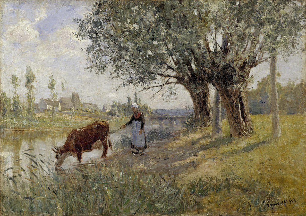 Vidék Grez-sur-Loing közelében alkotó: Carl Tragardh