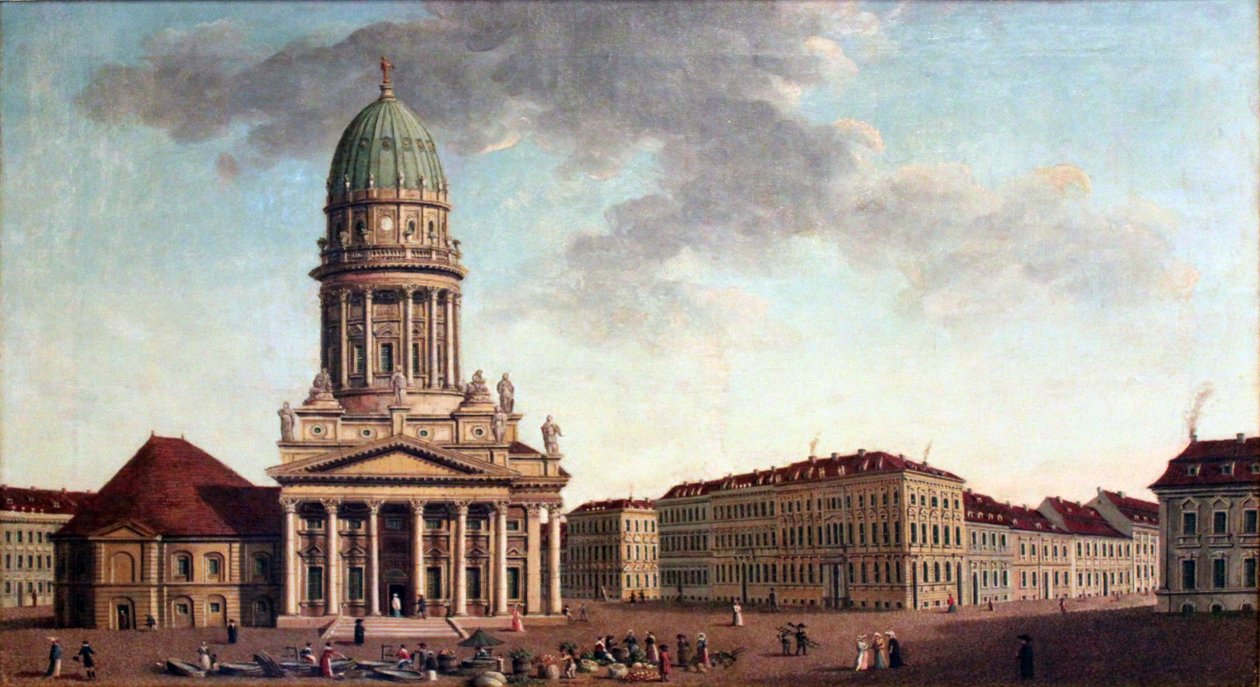 Gendarmenmarkt Berlinben, a Markgrafenstrasse és a Jägerstrasse közötti sarokban alkotó: Carl Traugott Fechhelm