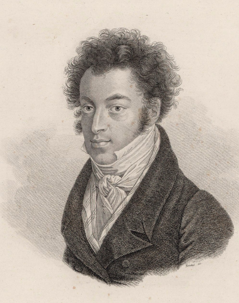 Moscheles Ignác zongoraművész és zeneszerző portréja 1794-1 alkotó: Carl Traugott Riedel