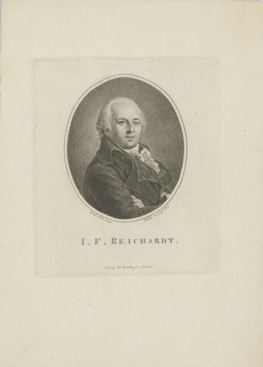 Johann Friedrich Reichardt zeneszerző portréja 1752-1814, 1814. alkotó: Carl Traugott Riedel