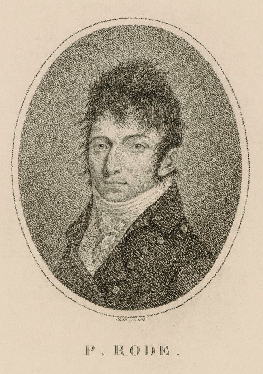 Pierre Jacques Joseph Rode zeneszerző portréja 1774-1830, 1813. alkotó: Carl Traugott Riedel