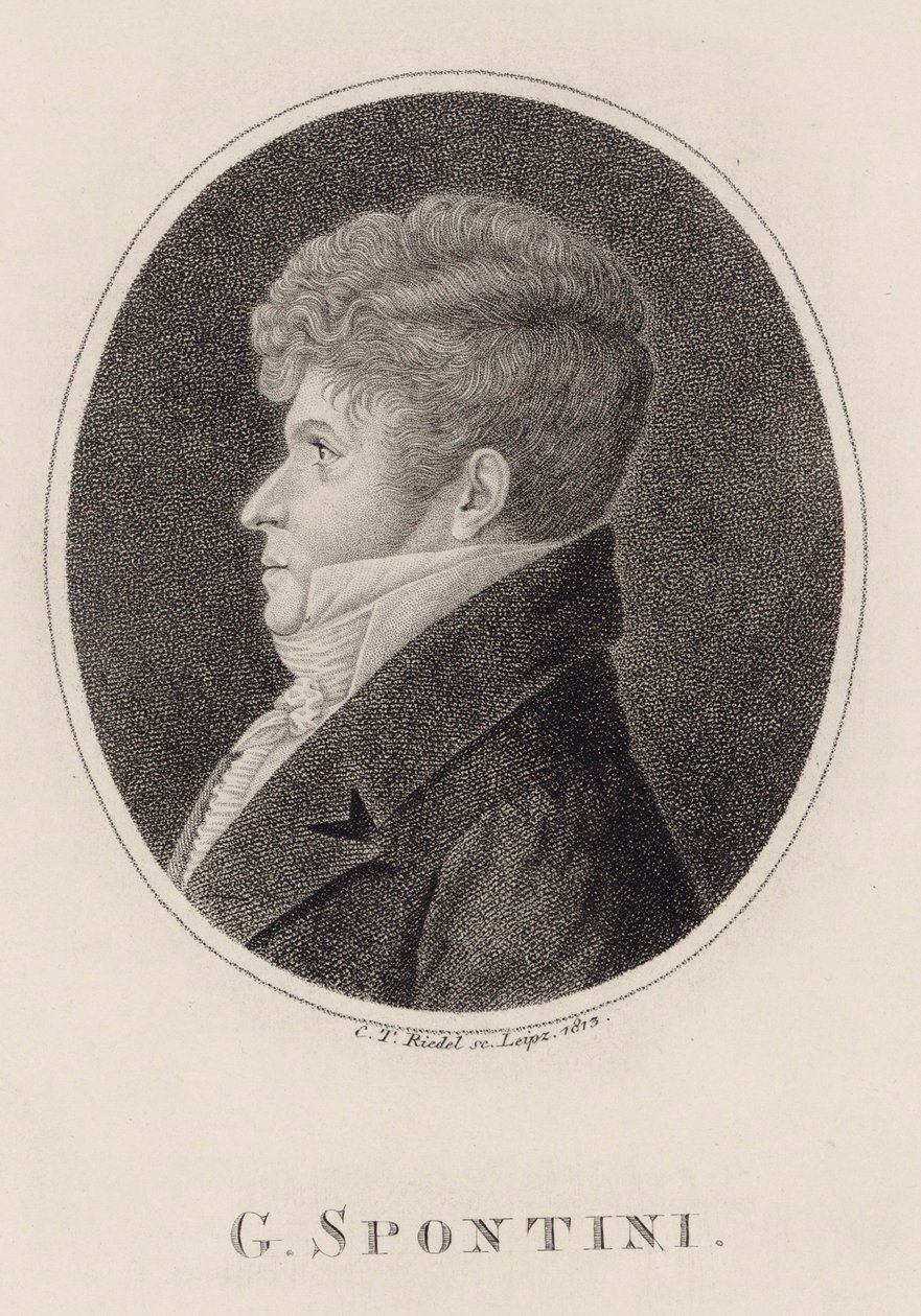 Gaspare Spontini karmester és zeneszerző portréja 1774-1851, 1813. alkotó: Carl Traugott Riedel