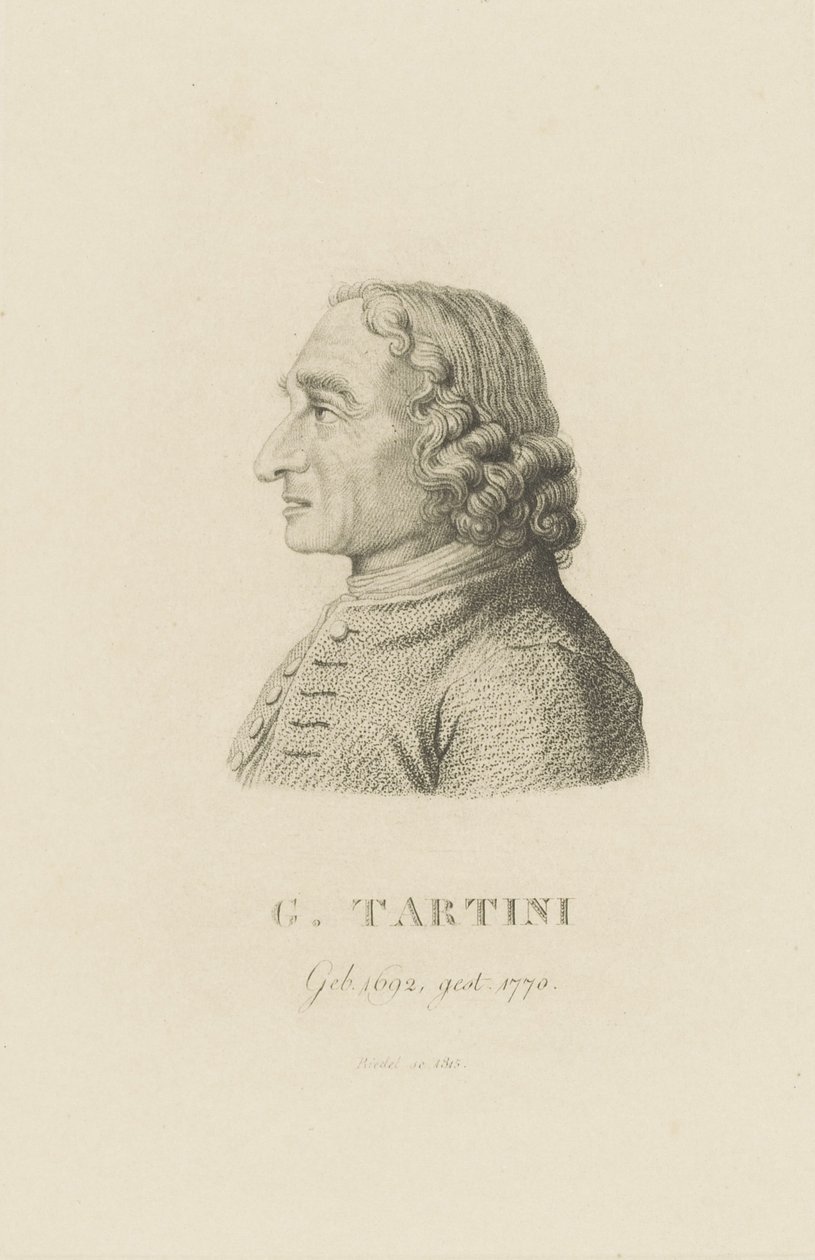 Giuseppe Tartini hegedűművész és zeneszerző portréja 1692-1770, 1815. alkotó: Carl Traugott Riedel