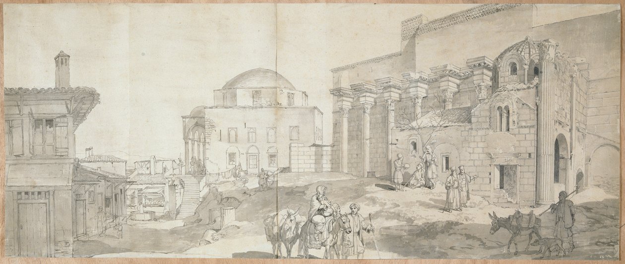 Hadrianus könyvtára és a nagy mecset Athénban alkotó: Carl Wilhelm Freiherr von Heideck