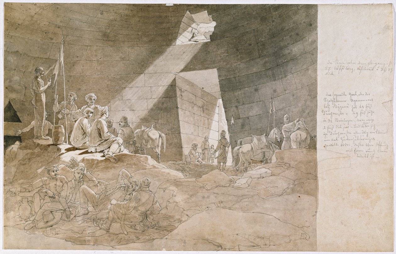 Szabadságharcosok Agamemnon úgynevezett kincstárában, Mükéné közelében alkotó: Carl Wilhelm Freiherr von Heideck