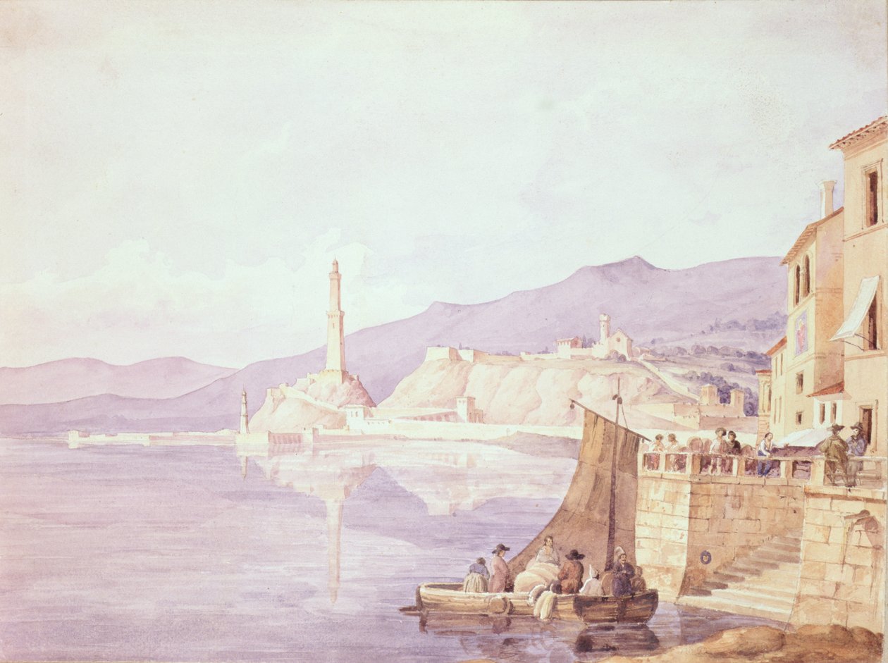 A genovai kikötő, 1835 alkotó: Carl Wilhelm Goetzloff