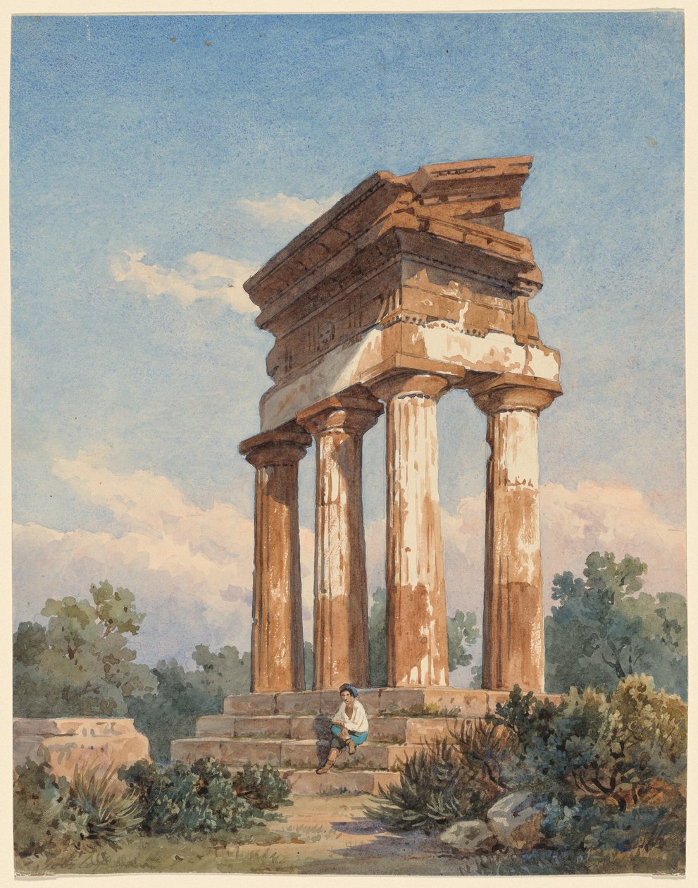 Egy templomrom Agrigentóban alkotó: Carl Wilhelm Götzloff