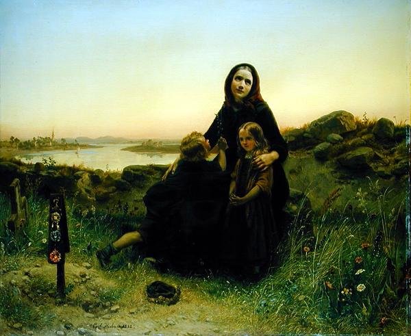 A gyászoló özvegy, 1852 alkotó: Carl Wilhelm Huebner