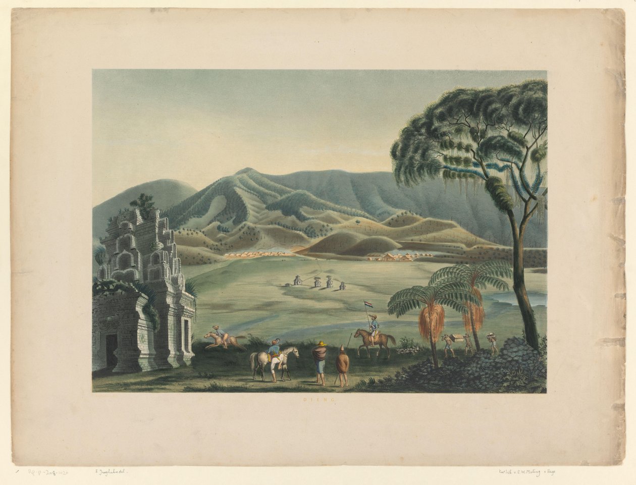 Kilátás a tájra a Dieng-fennsíkon Dieng (cím az objektumon) alkotó: Carl Wilhelm Mieling (possibly)