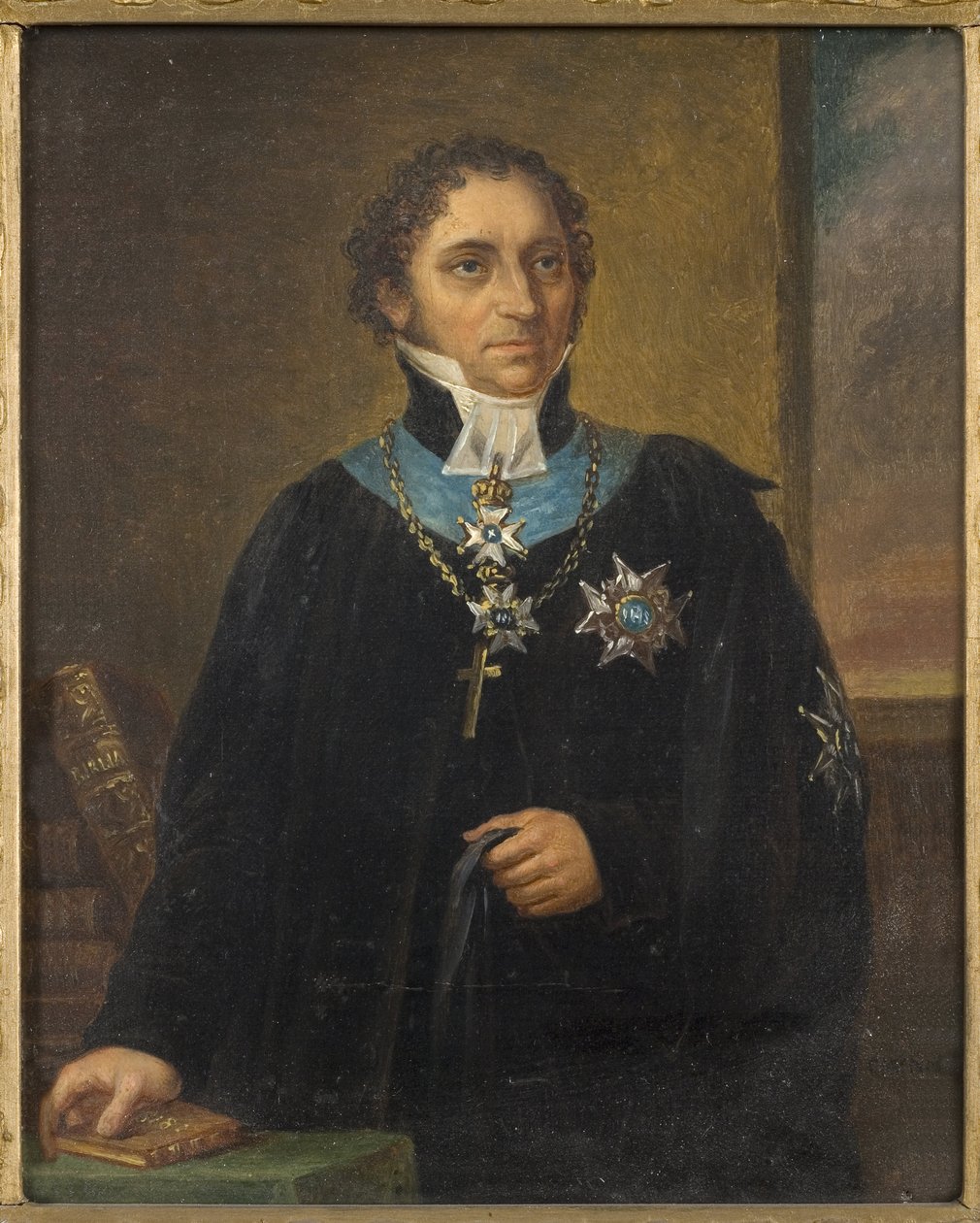 Johan Olof Wallin (1779-1839) portréja, Nordgren, Carl Wilhelm (1804-1857). Olajfestmény. Méretei: 18x15 cm. Stockholmi Nemzeti Múzeum alkotó: Carl Wilhelm Nordgren