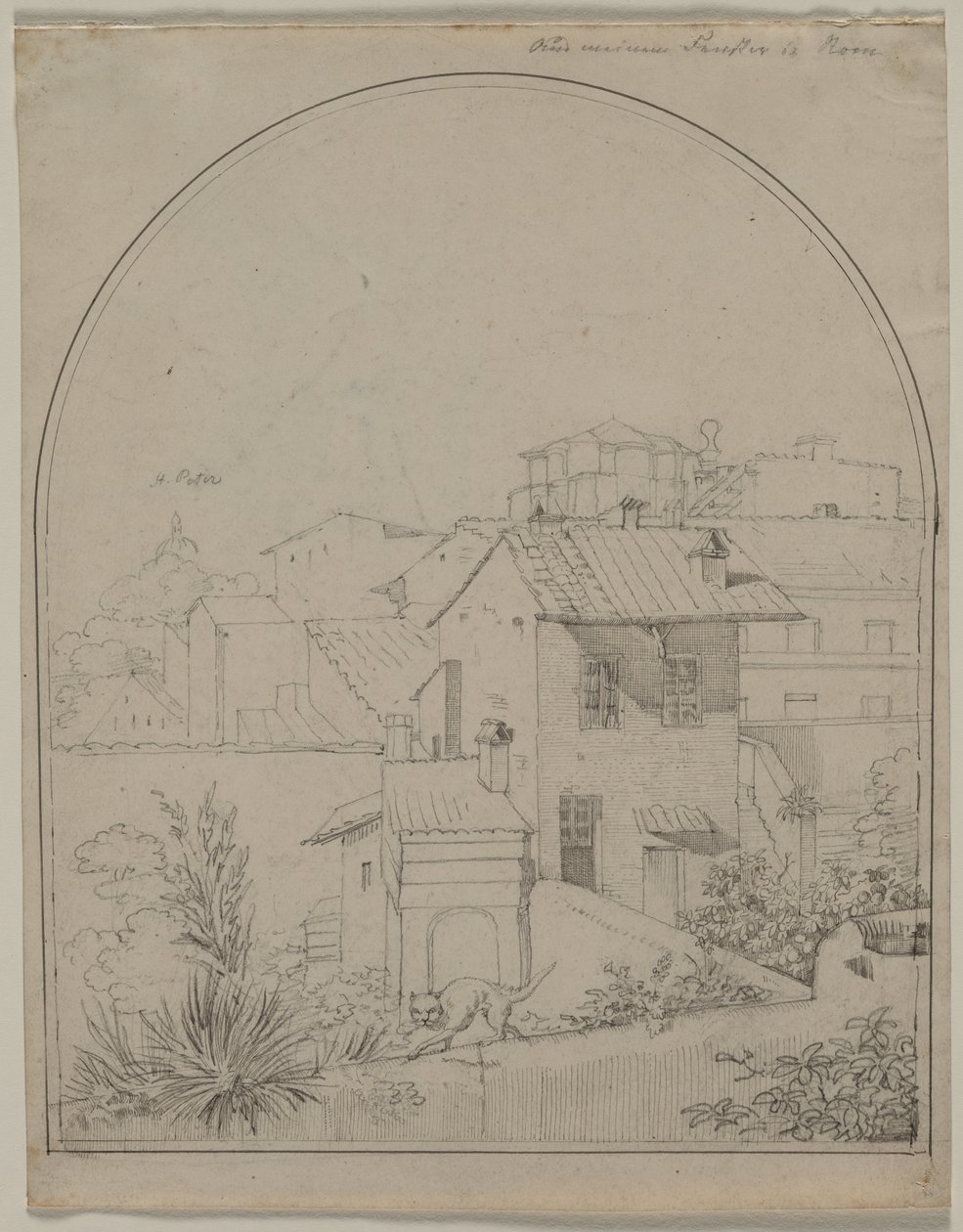 Kilátás az ablakomból Rómában, c. 1817. alkotó: Carl Wilhelm Tischbein