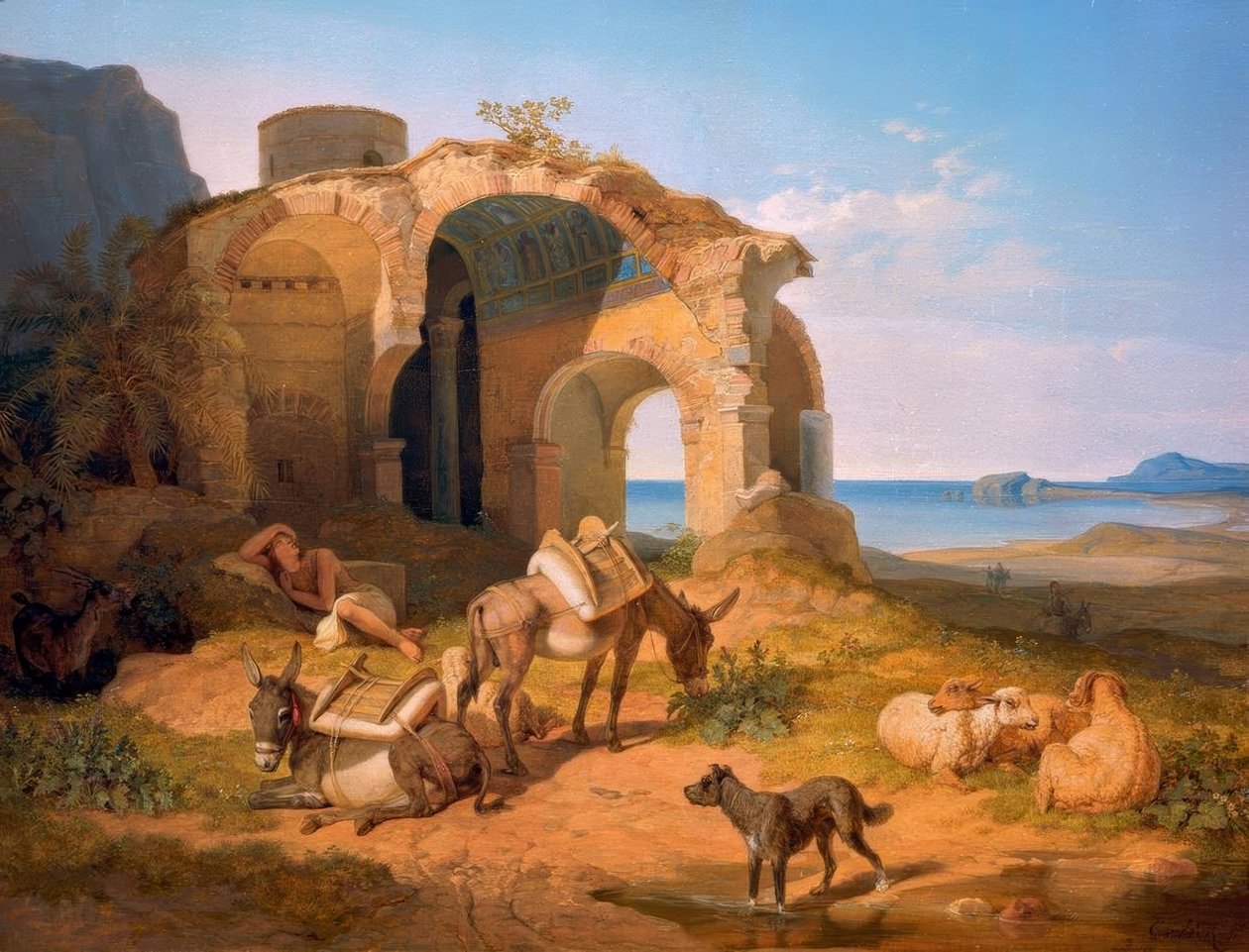 Táj egy bizánci templom romjaival alkotó: Carl Wilhelm von Heideck
